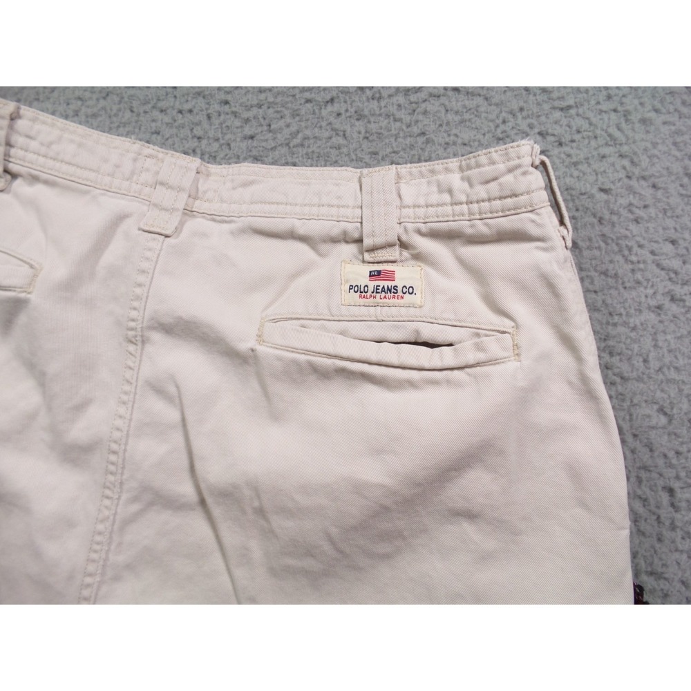 Vintage Polo Jeans Co Ralph Lauren Pants Mens Size 31x32 Beige Cargo Wide Leg - Picture 12 of 16